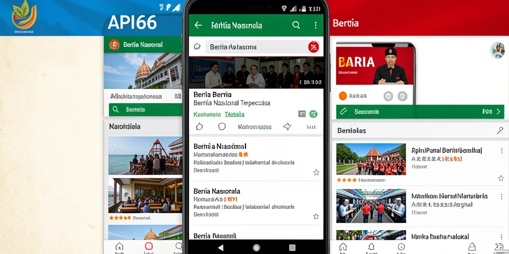 Antarmuka aplikasi API66 menampilkan berita nasional terbaru.