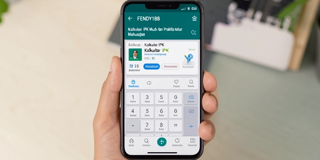 Tampilan antarmuka FENDY188 yang sederhana dan mudah digunakan untuk Kalkulator IPK.