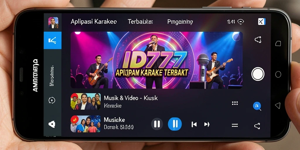Tampilan antarmuka ID777 yang intuitif untuk karaoke.