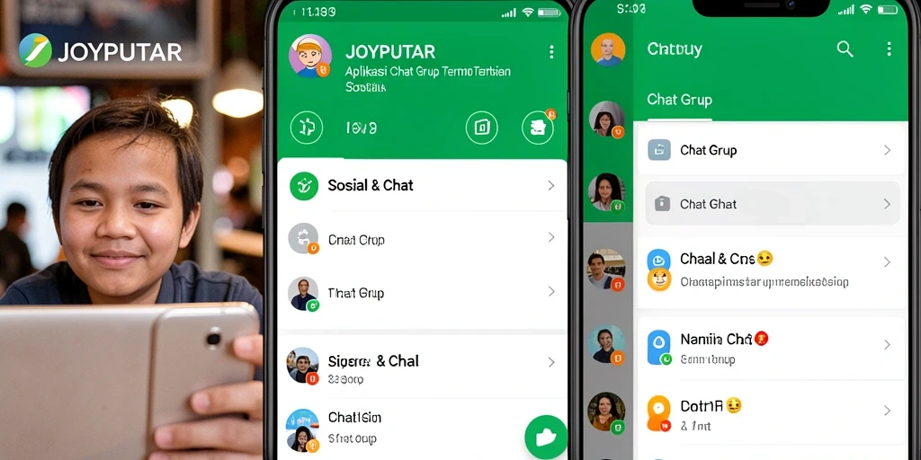Tampilan antarmuka intuitif JOYPUTAR untuk chatting grup.