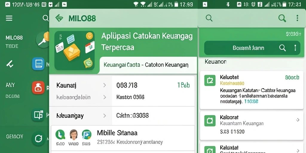 Antarmuka aplikasi Catatan Keuangan MILO88 yang ramah pengguna.