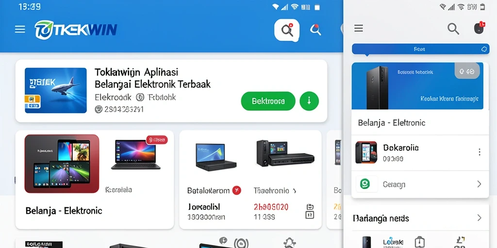 Screenshot utama TOKEKWIN yang menampilkan antarmuka belanja elektronik.