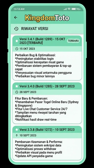 Riwayat Versi kingdomtoto untuk Pengguna Android